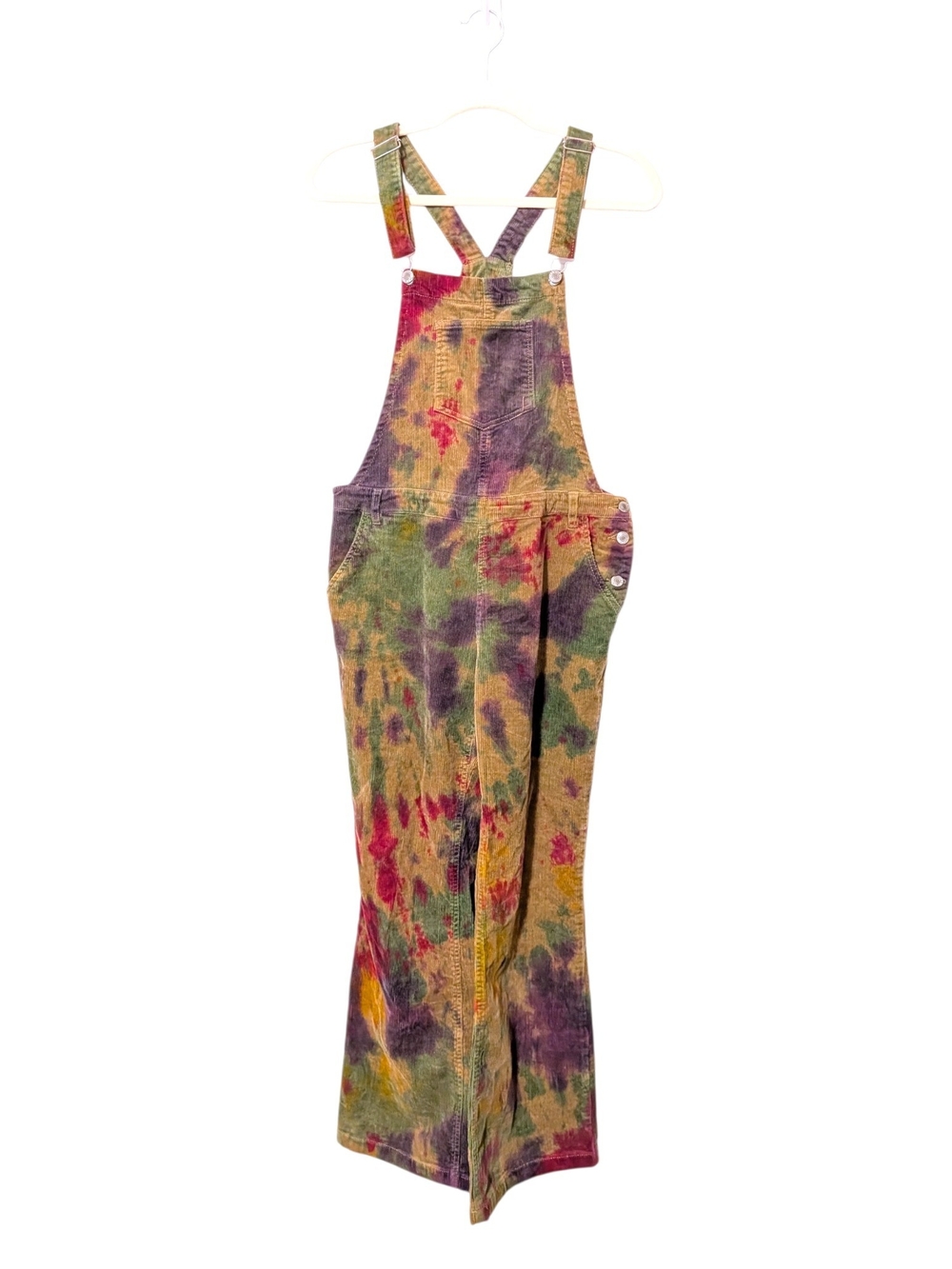 Tie-Dye Corduroy Overalls - Multicolor Women Jeans - Picture 3 of 7